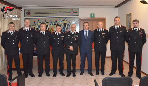 Isernia conferite onorificenze a sette militari del Comando Provinciale Carabinieri