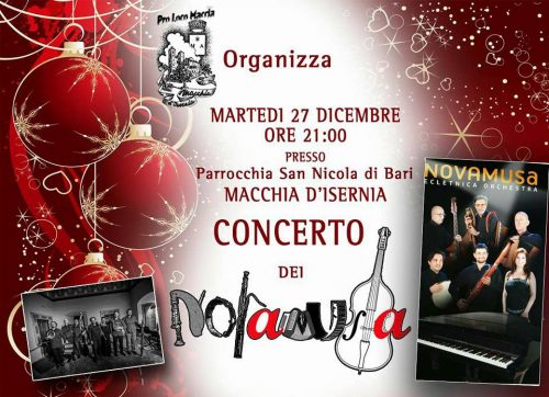 Macchia d'Isernia, il 27 dicembre concerto di Natale con i Novamusa