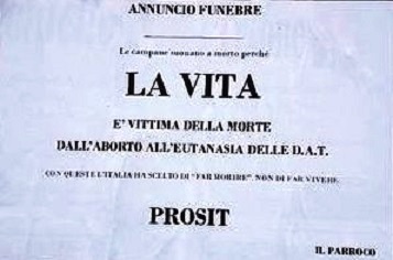 Pietrabbondante, un necrologio per il biotestamento