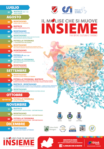 Calendario Eventi progetto Il Molise che si Muove Insieme tra Sport Cultura e Turismo