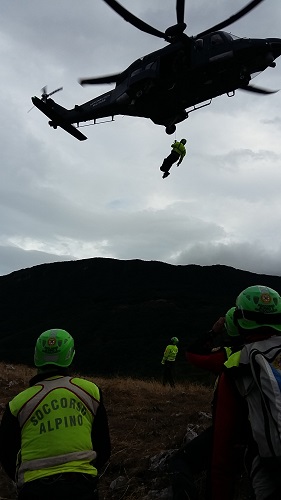 in azione il Soccorso Alpino