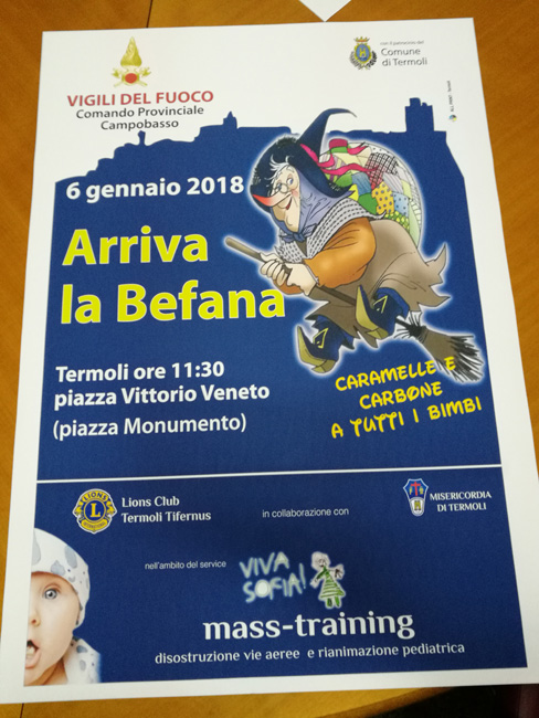 Termoli, festa della Befana sabato 6 gennaio in piazza