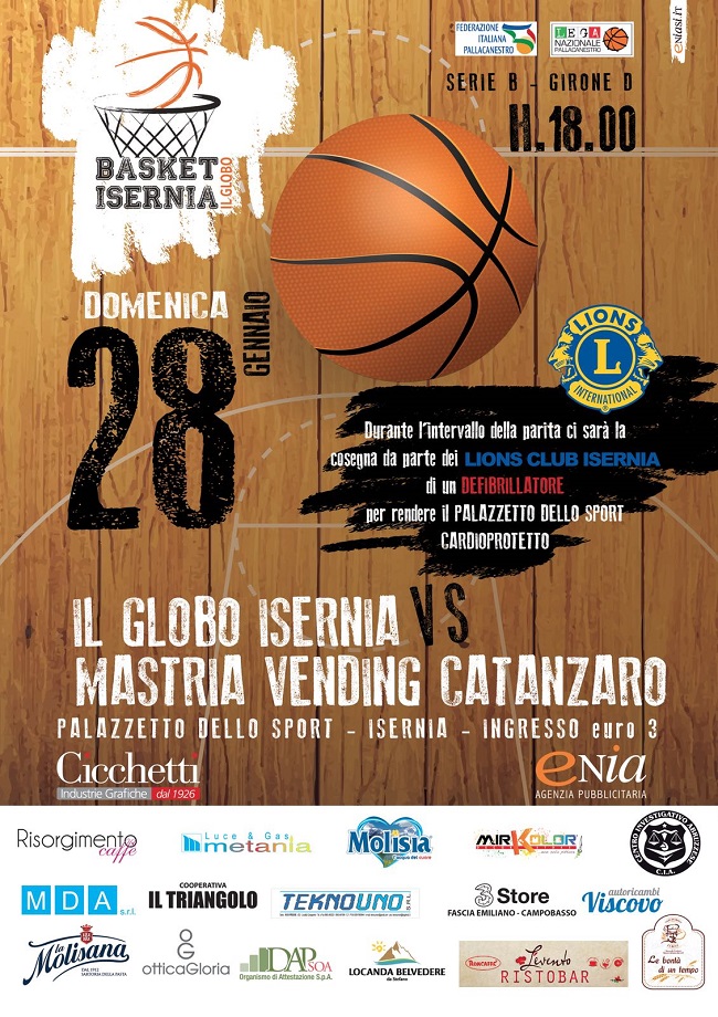 basket Isernia evento 28 gennaio 2018