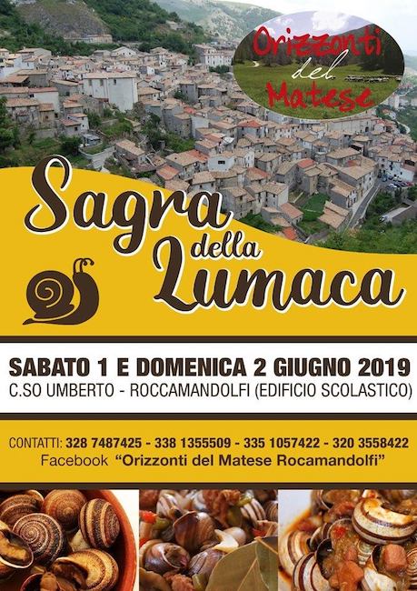 sagra della lumaca Roccamandolfi-1-2-giugno-2019