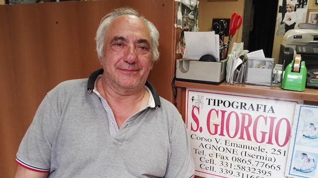 Francesco Bocchetti - titolare TIPOGRAFIA SAN GIORGIO - Agnone del Molise 11 luglio 2019