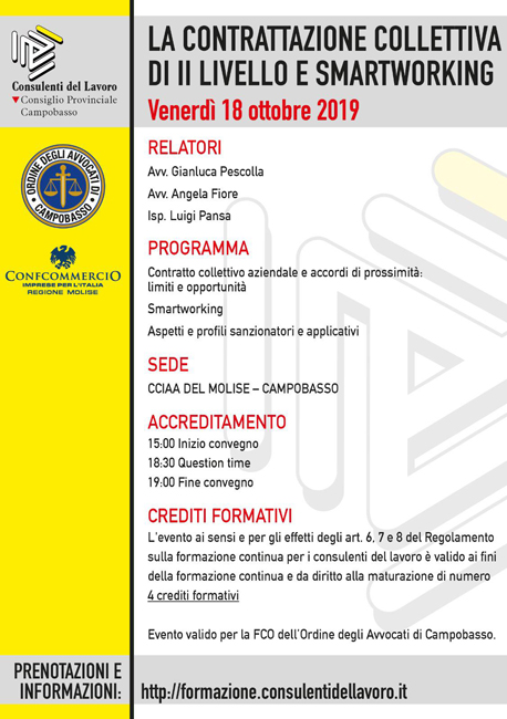 Ccontrattazione collettiva di II livello, convegno a Campobasso