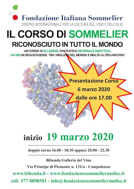 corso sommelier 6 marzo 2020