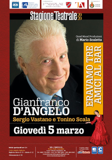 Gianfranco D’Angelo, Sergio Vastano e Tonino Scala al Teatro di Agnone