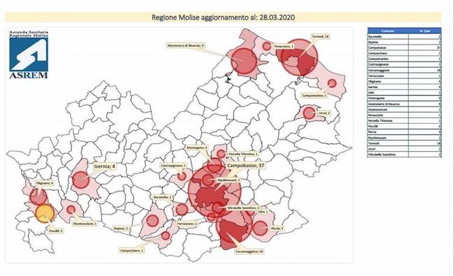 mappa coronavirus 28 marzo 2020