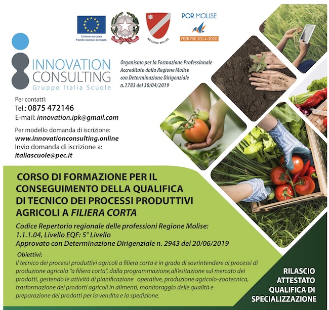 corso formazione processi produttivi agricoli