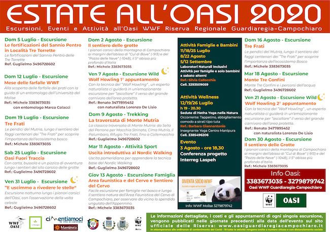 calendario estate oasi 2020