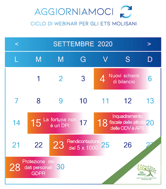 locandina calendario corsi