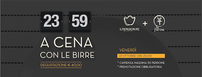 a cena con le birre 23 ottobre 2020