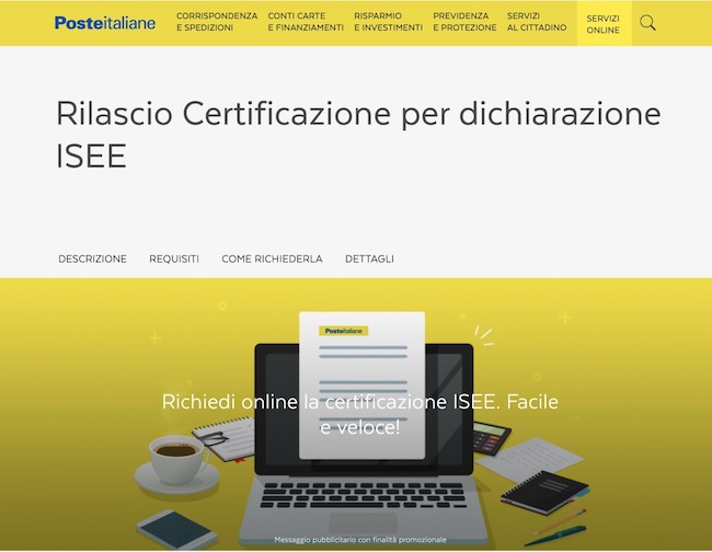 rilascio certificazione dichiarazione isee