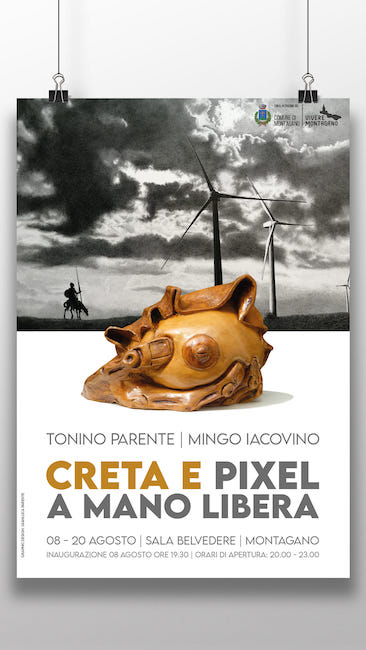 locandina mostra creta e pixel