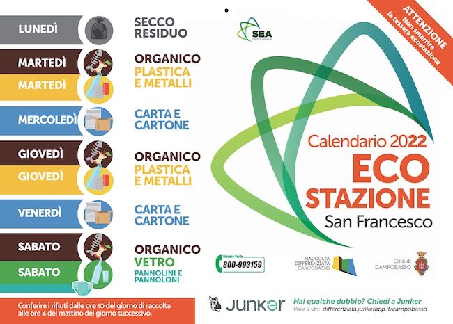 calendario ecostazione 2022