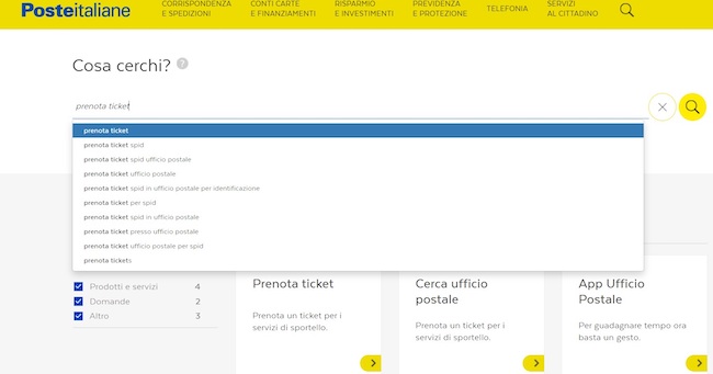 prenota ticket poste