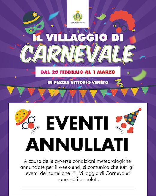 annullati eventi carnevale termoli 2022