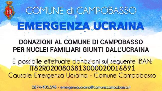 conto corrente comune campobasso per ucraina