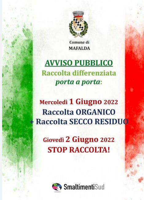 porta a porta mafalda 1, 2 giugno 2022