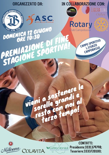 festa rugby campobasso 12 giugno 2022