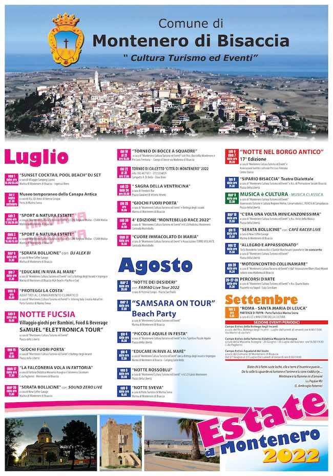 eventi montenero di bisaccia estate 2022