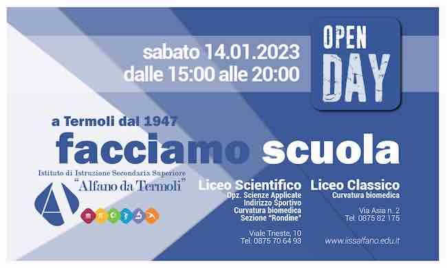 open day alfano 14 gennaio 2023