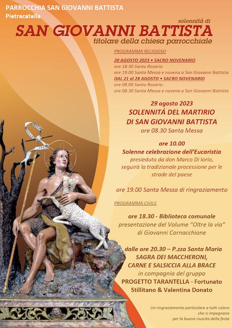 festa san giovanni battista pietracatella 2023