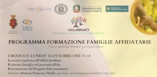 locandina programma incontri per famiglie affidatarie