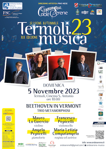 Beethoven in Vermont con il trio Metamorphosi in concerto a Termoli