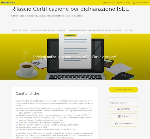 richiesta certificazione isee