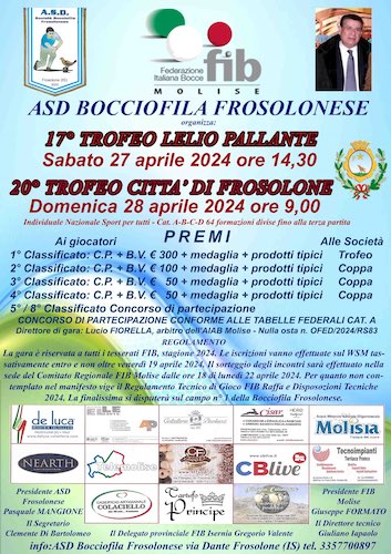 bocce frosolone 27-28 aprile 2024