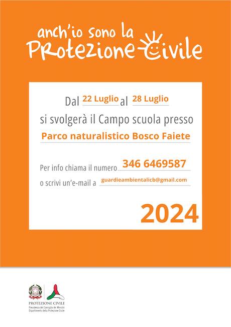 Anche io sono la protezione civile" Campi scuola 2024