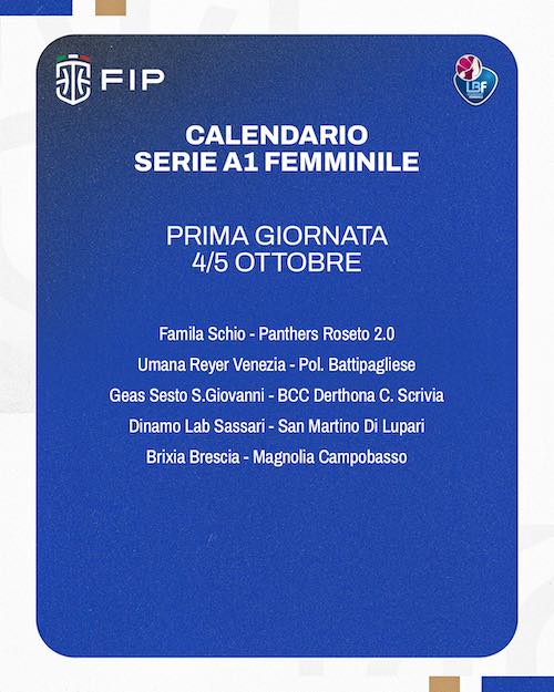 calendari 2025 a1 femminile