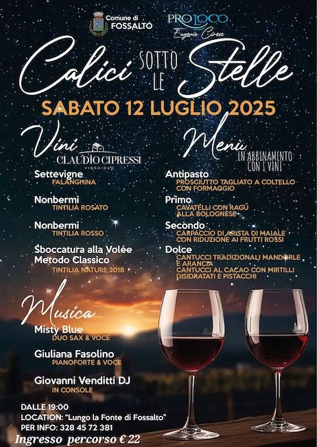 calici sotto le stelle fossalto 2025