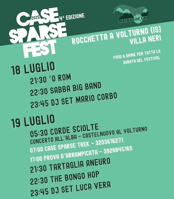 case sparse fest 2025 rocchetta a volturno