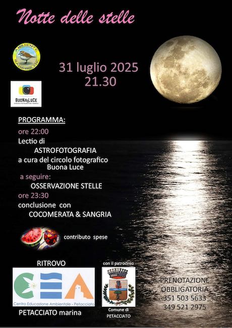 notte delle stelle 31 luglio 2025