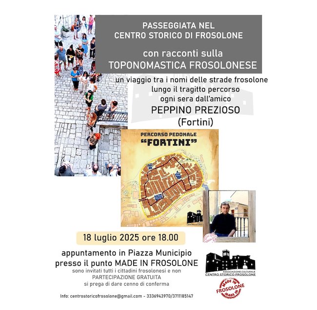 passeggiata nel centro storico di frosolone 18 luglio 2025