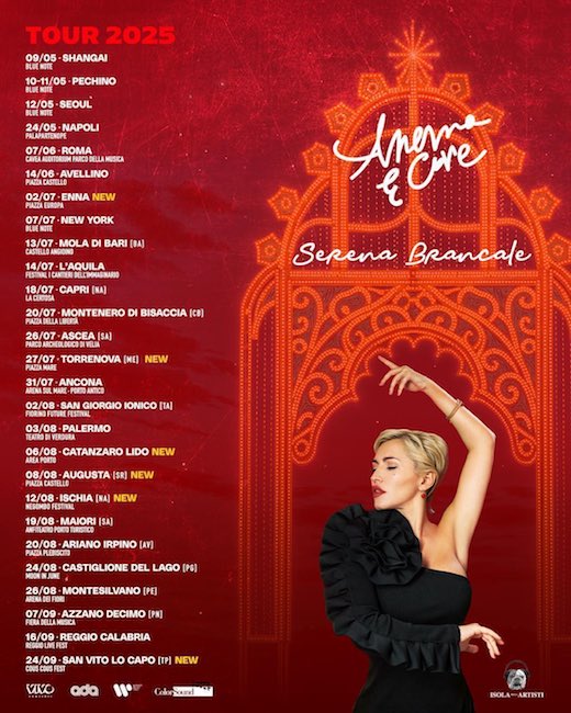 serena brancale tour 2025