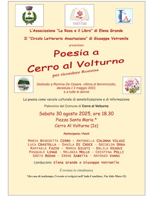 poesia cerro a volturno 30 agosto 2025