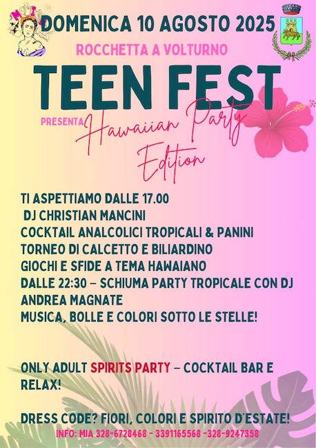 teen fest 10 agosto 2025