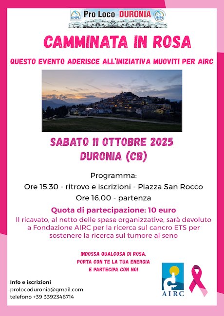 camminata in rosa duronia