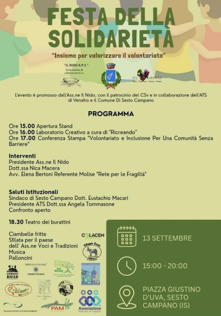 festa della solidarietà 13 settembre 2025