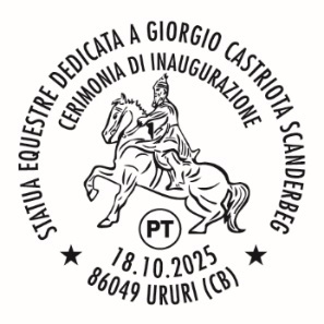 annullo filatelico ururi inaugurazione statua scanderbeg