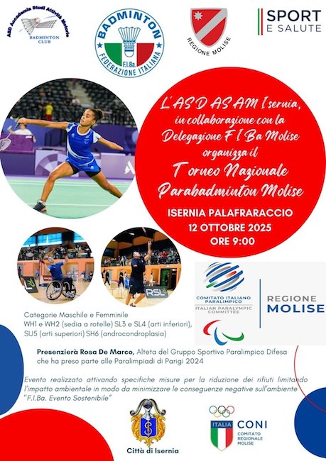 badminton isernia 12 ottobre 2025