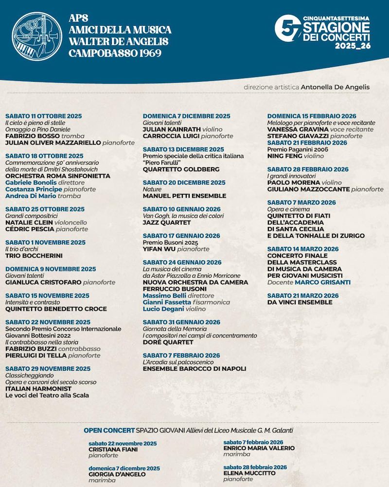 programma stagione concerti 2025-26