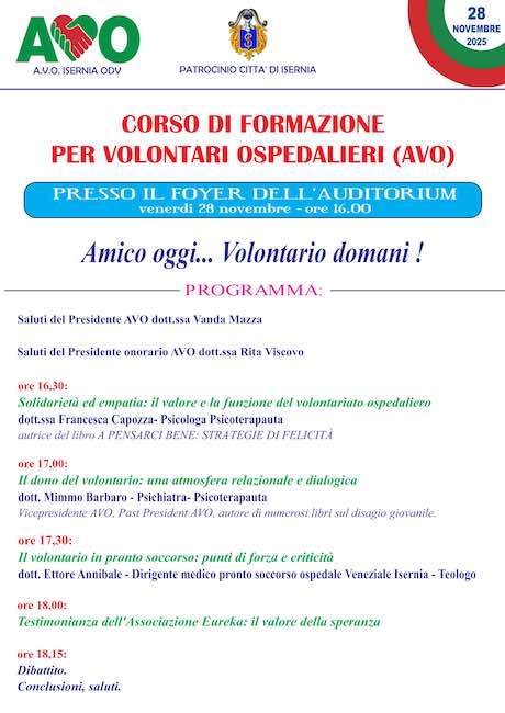 corso formazione avo 28 novembre 2025