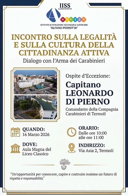 incontro su legalità 16 marzo 2026