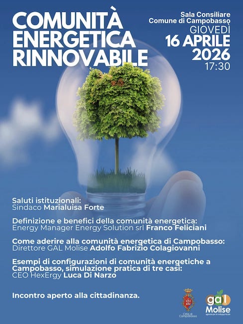 comunità energetica rinnovabile 16 aprile 2026