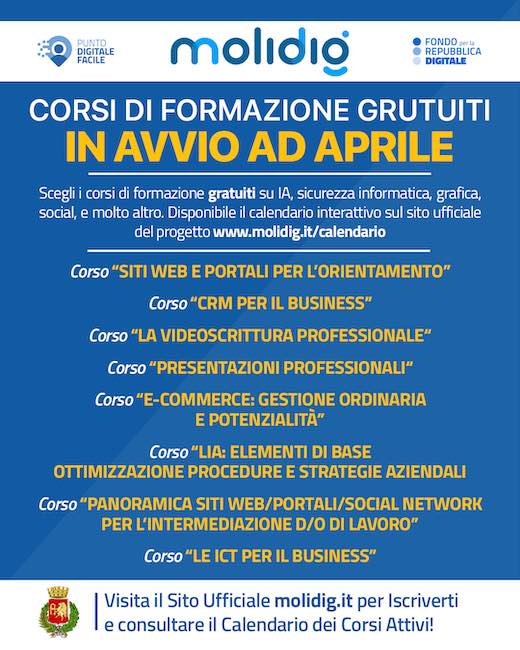 corsi molidig aprile 2026